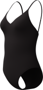 Speedo Women's Solid V-Neck One Piece Anthracite