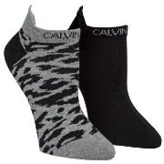 Calvin Klein Strumpor 2P Libby Leopard Liner Sock Svart/Grå Strl 37/41...