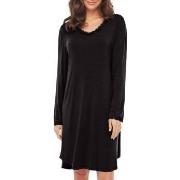 Lady Avenue Bamboo Nightdress With Long Sleeve Svart Bambu Medium Dam