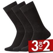 Claudio Strumpor 3P Rib Heavy Cotton Socks Svart Strl 40/47 Herr