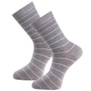 Trofe Bamboo Small Stripe Socks Strumpor 2P Grå Strl 39/42 Dam