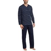 Schiesser Day and Night Long Stripe Pyjama 3XL-5XL Mörkblå bomull 3XL ...