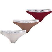 Tommy Hilfiger Trosor 3P Recycled Essentials Thong Natur/Röd Small Dam