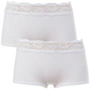 Trofe Lace Trimmed Boxer Briefs Trosor 2P Vit bomull Small Dam