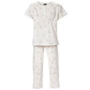 Trofe Romantic Floral Pyjama Vit bomull Small Dam