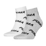 Puma Strumpor 2P BWT Quarter Sock Vit/Grå Strl 39/42