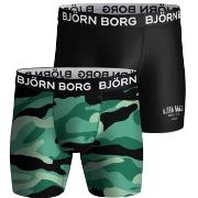 Björn Borg Kalsonger 2P Performance Boxer 1727 Svart/Grön polyester Sm...