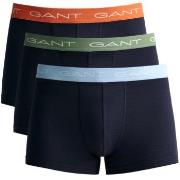 Gant Kalsonger 3P Cotton Trunks Marin/Blå bomull Medium Herr