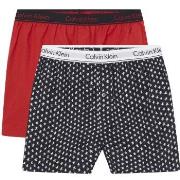 Calvin Klein Kalsonger 2P Holiday Woven Boxers Röd/svart polyamid Smal...