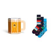 Happy socks Strumpor 3P Wurst And Beer Gift Set Marin bomull Strl 41/4...