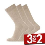 Dovre Strumpor 3P Cotton No-Elastic Socks Beige Strl 45/48 Herr