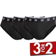 CR7 Cristiano Ronaldo Kalsonger 3P Basic Brief Svart bomull Small Herr