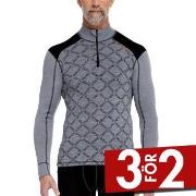 Dovre Half Zip Jacquard Baselayer Grön Mönstrad ull Small Herr