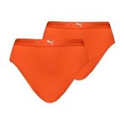 Puma Trosor 2P Women High Waist Brazilian Briefs Orange polyamid Small...