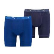 Puma Kalsonger 2P Sport Cotton Long Boxer Blå bomull Small Herr