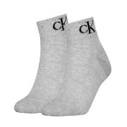 Calvin Klein Strumpor 2P Women Monogram Quarter Socks Grå Strl 39/42 D...