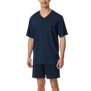 Schiesser Comfort Essentials V-Neck Short Pyjamas Mörkblå bomull Small...