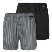 Schiesser Kalsonger 2P Long Boxershorts Svart/Grå bomull Small Herr