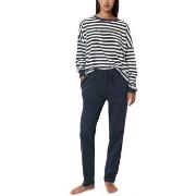 Marc O Polo Women Pyjama Set Vit/Marin bomull Small Dam