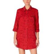 DKNY Only In DKNY Boyfriend Shirt Röd polyester Small Dam