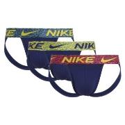 Nike Kalsonger 3P Dri-Fit Essential Micro Jockstrap Marin/Röd  polyami...