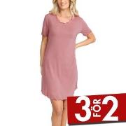 Damella Bamboo Plain Short Sleeve Nightdress Rosa Bambu Medium Dam