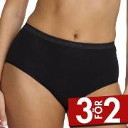 Damella Trosor Classic Cotton Midi Brief Svart bomull Small Dam