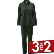 Damella Velour Plain Suit Mörkgrön X-Large Dam