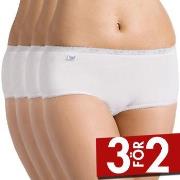 Sloggi Trosor 4P Basic Organic Hipster 4 Vit ekologisk bomull 40 Dam