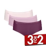 Sloggi Trosor 3P Basic Plus Midi Colored Ljusrosa bomull 38 Dam