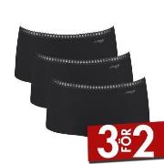 Sloggi Trosor 3P GO Crush Hipster Shorts Svart bomull Small Dam
