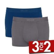 Sloggi Kalsonger 2P SLG Base Trunk Marin/Grå bomull Small Herr