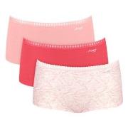 Sloggi Trosor 3P GO Crush Hipster Shorts Röd/Rosa bomull Small Dam