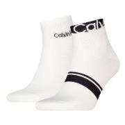 Calvin Klein Strumpor 2P Cotton Logo Stripe Ankle Socks Vit One Size H...