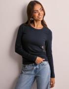 Selected Femme - Blå - Slfdianna Ls O-Neck Top Noos