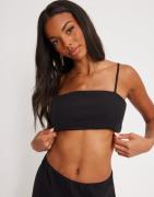 Only - Svart - Onlabba S/L Strap Cropped Top Cc Tl