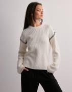 Pieces - Vit - Pcgaia Ls O-Neck Knit D2D Jit Bc