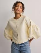 Malina - Beige - Viv dropped shoulder pouf sleeve blouse