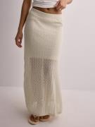 Selected Femme - Beige - Slfagny Hw Long Knit Skirt