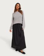 Only - Svart - Onlsuzette Ankel Long Satin Skirt W