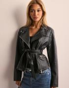 Only - Svart - Onlmanilla Faux Leather Biker Otw