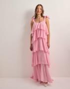 Vero Moda - Rosa - Vmfelicia Tiestrap Ruffle Maxi Dres