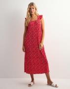 Pieces - Röd - Pcflora Strap Flounce Dress Jrs Bc