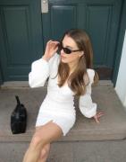 Nelly - Vit - Buttoned Short Dress