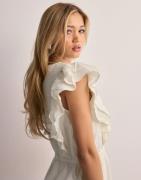 Selected Femme - Vit - Slfhillie Ss Ankle Linen Dress B