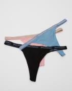 Juicy Couture - Multi/Mönstrad - 3 Pack Ribbed Microfibre Thong