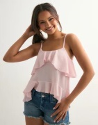 Nelly - Rosa - Cute Flounce Strap Top
