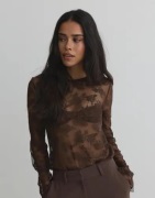 Nelly - Brun - Rose Lace Blouse Top