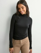 Vero Moda - Svart - Vmalberte Ls Rollneck Top Jrs Noos