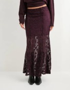 Vero Moda - Röd - Vmmeta Lace Hw Ankle Skirt Wvn Ga